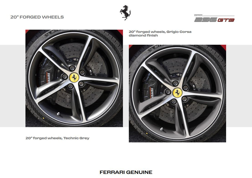 Ferrari 296 GTB 20" forged wheels, Technic Grey