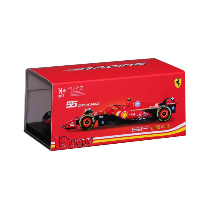 1:43 Scale Ferrari SF-24 Charles Leclerc #16 – 2024 with Driver Figure by Bburago