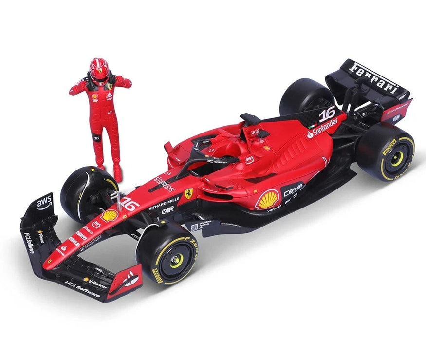 Ferrari Burago 1:24th Ferrari SF23 Charles LeClerc w/Figure