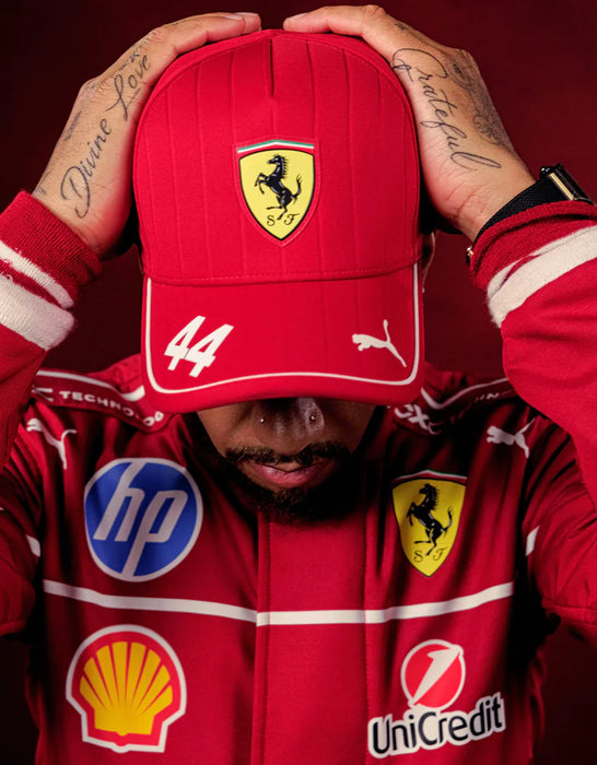 Scuderia Ferrari F1 2025 Lewis Hamilton Team Driver Hat – Cherry Red