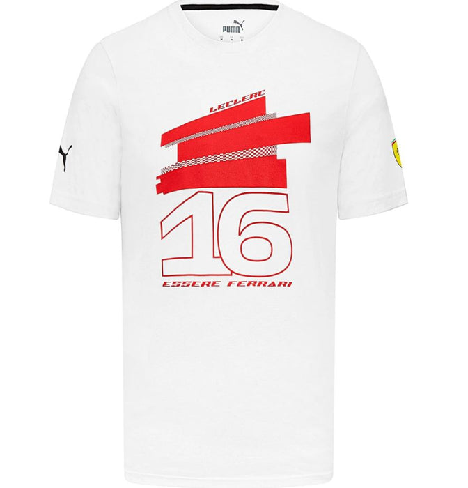 Scuderia Ferrari F1 Puma Men's Charles Leclerc #16 Driver T-Shirt-White/Red