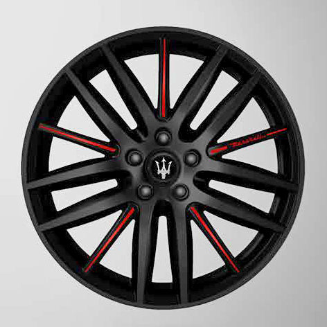 Wheel Rims - 19" Proteo Matt Black and Red - Ghibli and Quattroporte