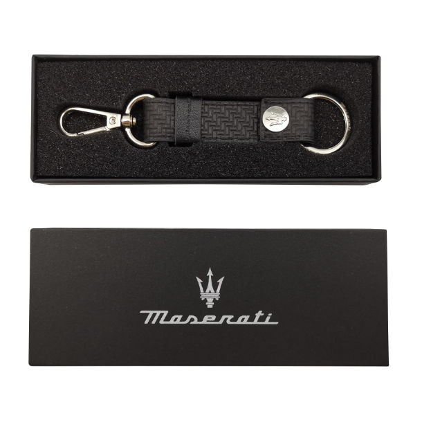 Maserati Leather Carabiner Keychain