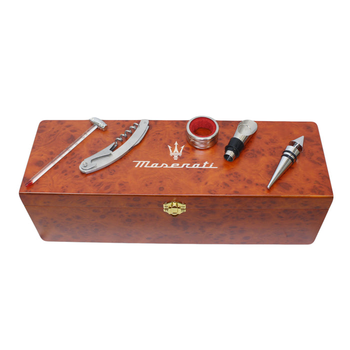 Maserati Wine Box with 5-Piece Tool Set