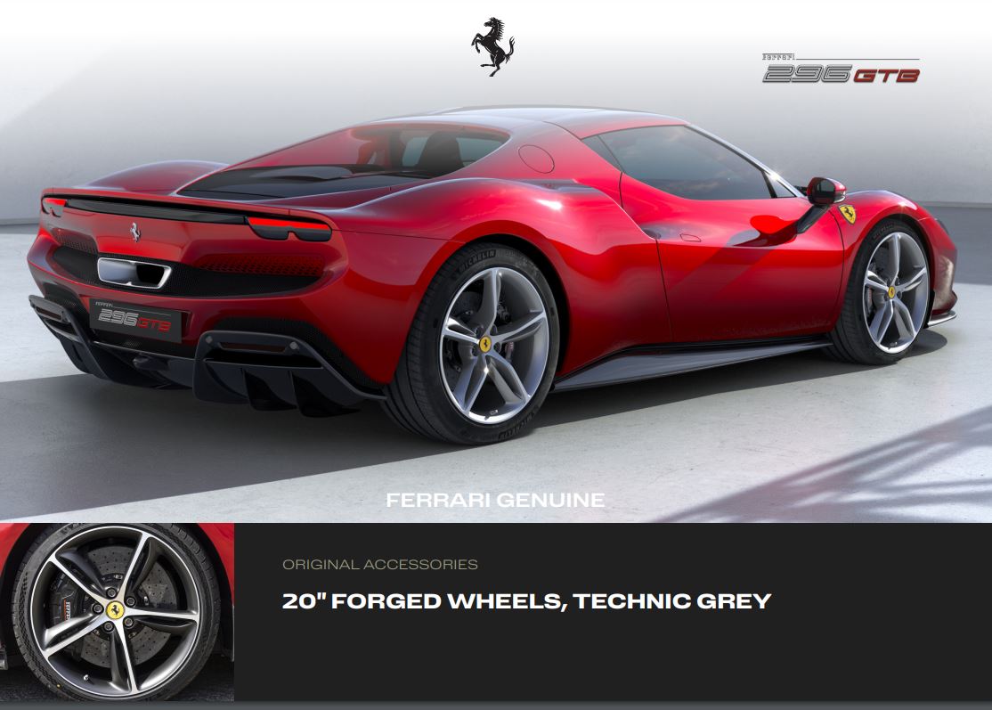 Ferrari 296 GTB 20" forged wheels, Technic Grey
