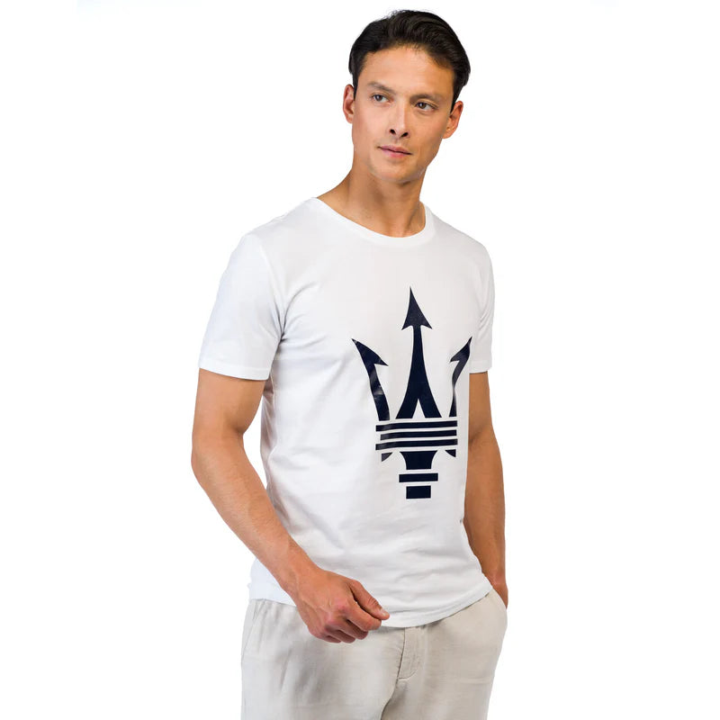 Maserati white trident t-shirt