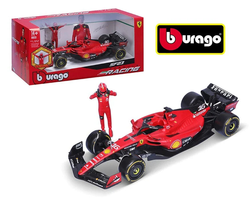 Ferrari Burago 1:24th Ferrari SF23 Charles LeClerc w/Figure