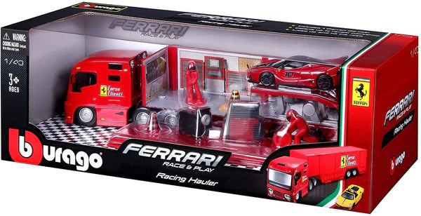 Bburago 1:43 Ferrari Race Hauler and Trailer Set