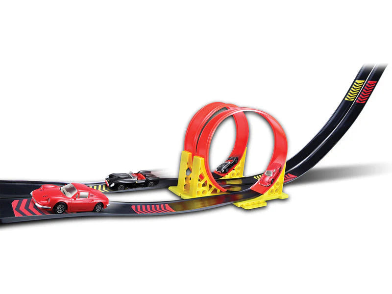 Bburago 1:43 Ferrari Race & Play Dual Loop Set (2 Cars Included)