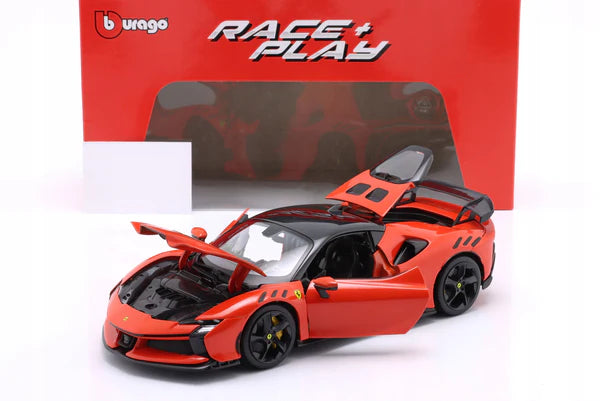 Burago 1:18 Ferrari SF90 XX Stradale Diecast Model – Rosso Dino