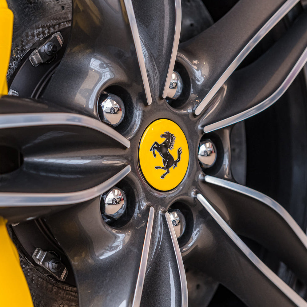 Ferrari Classic Yellow Wheel Center Cap — Boch Exotics Pro Shop