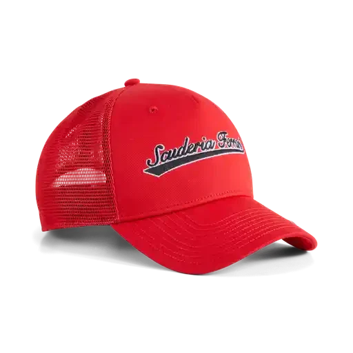Scuderia Ferrari F1 Puma Race Trucker Hat - Flat Light Gray/Rosso Corsa